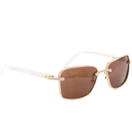 Cartier Glasses Iced Out Diamond Rims