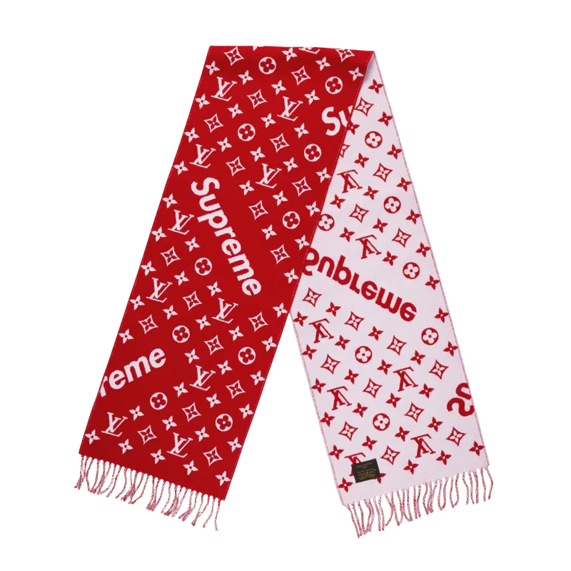 Supreme x Louis Vuitton Monogram Scarf Red