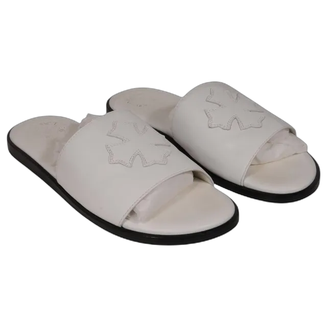 Chrome Hearts White Cross Patch Slides