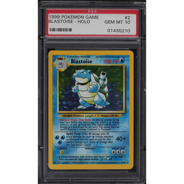 1999 Pokemon Base Set Holo Blastoise #2 PSA 10 GEM MINT