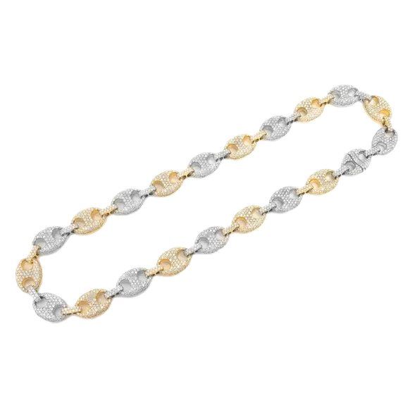 14MM Mariner Link Diamond Chain 14k Solid Gold 30.25ctw