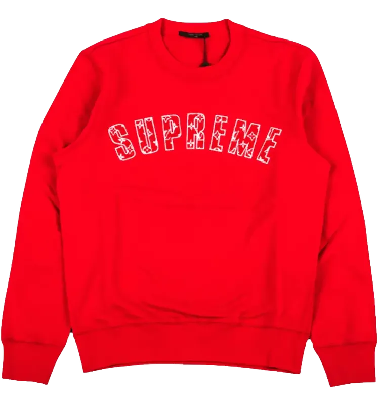Supreme x Louis Vuitton Arc Logo Crewneck Red