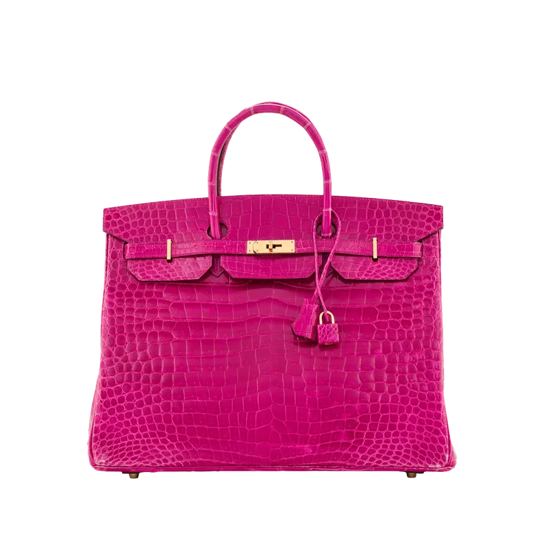 Hermès Birkin 40 Crocodile Porosus Rose Scheherazade
