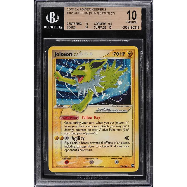 2007 Pokemon EX Power Keepers Holo Jolteon Gold Star #101 BGS 10 PRISTINE