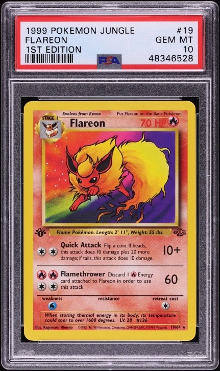 1st Ed Jungle Flareon Holo PSA 10