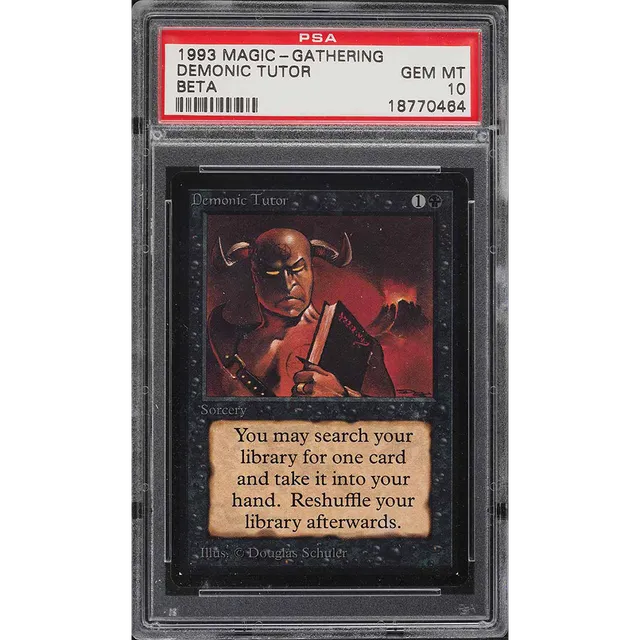 1993 Magic The Gathering MTG Beta Demonic Tutor PSA 10 GEM MINT