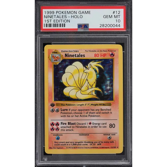 1999 Pokemon Base Set Shadowless 1st Edition Holo Ninetales #12 PSA 10 GEM MINT